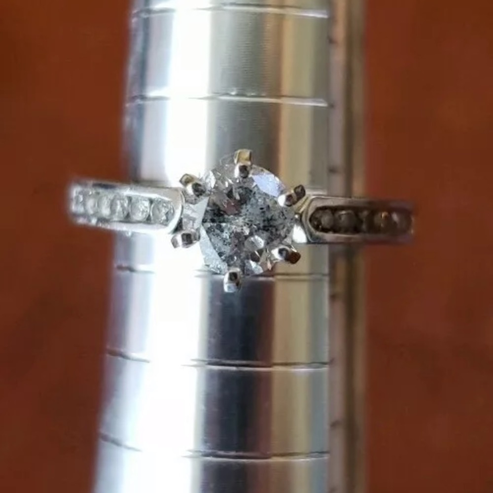 Natural diamond engagement ring